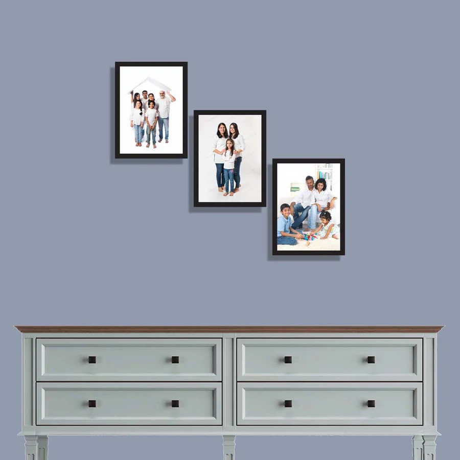 Set of 3 collage frame in black frame